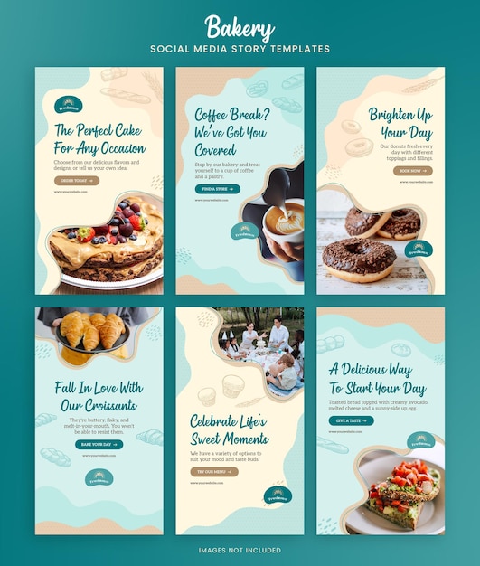 Bakery Social Media Story Templates for Instagram and Facebook