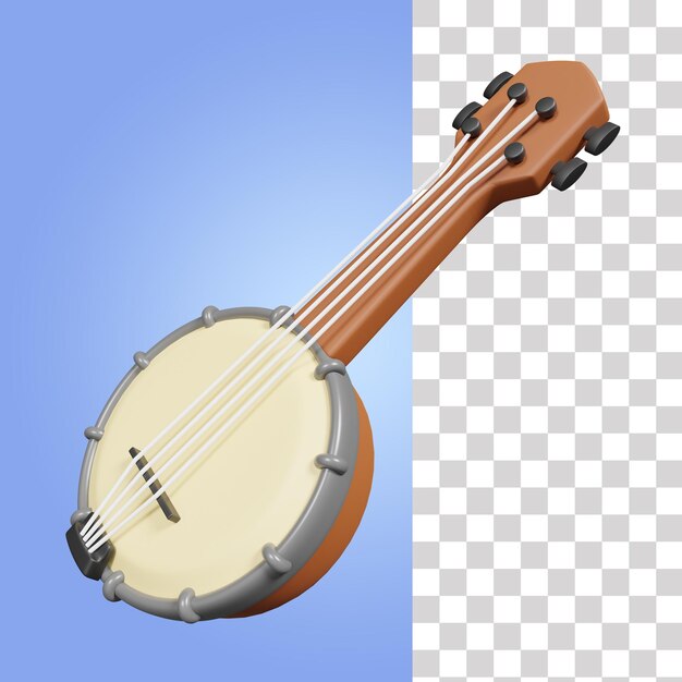 PSD banjo 3d ikona