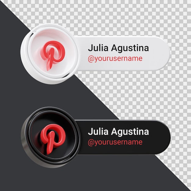 Banner Icon Profile on Pinterest 3d Render Composition Isolated