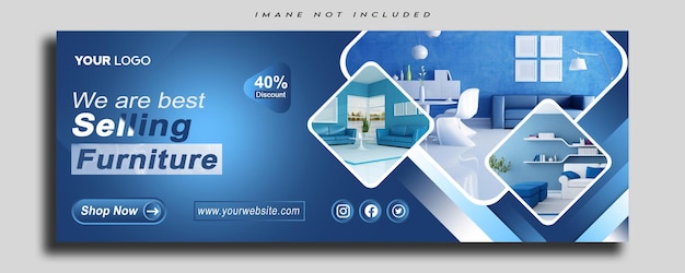 PSD banner modern furniture web banner post template psd