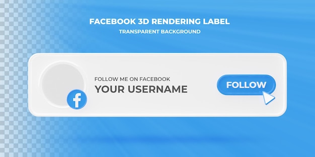 Banner Search Icon Facebook 3d Rendering banner Isolated