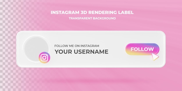 Banner Search Icon Instagram 3d Rendering banner Isolated