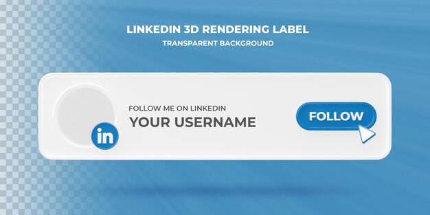 Banner Search Icon Linkedin 3d Rendering banner Isolated