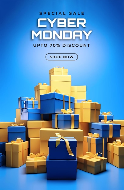 PSD banner specjalnej sprzedaży cyber monday