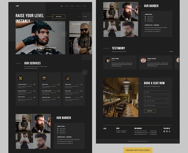 Barber Shop Website Landing Page