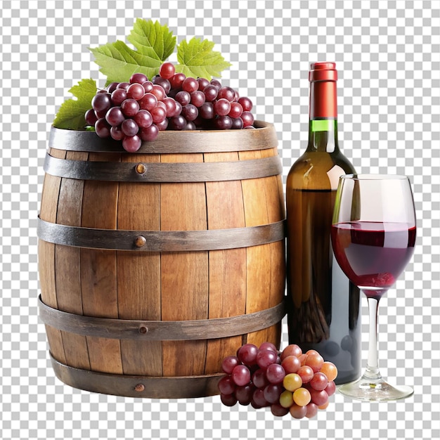 PSD barrel wine on transparent background