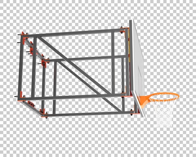 PSD basketball hoop isolated on transparent background 3d rendering illustration