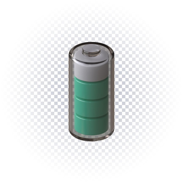 Battery glass icon 3d render isolated