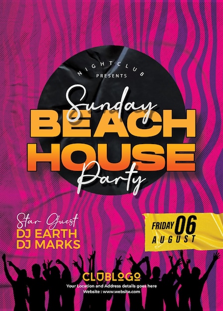 PSD beach house party poster psd