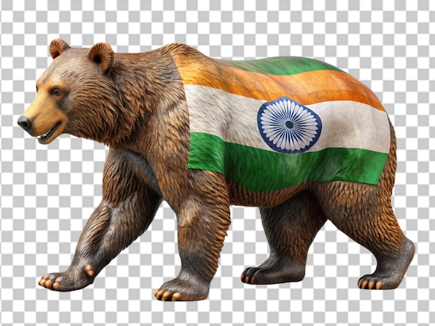 Bear standing on transparent background ai generated