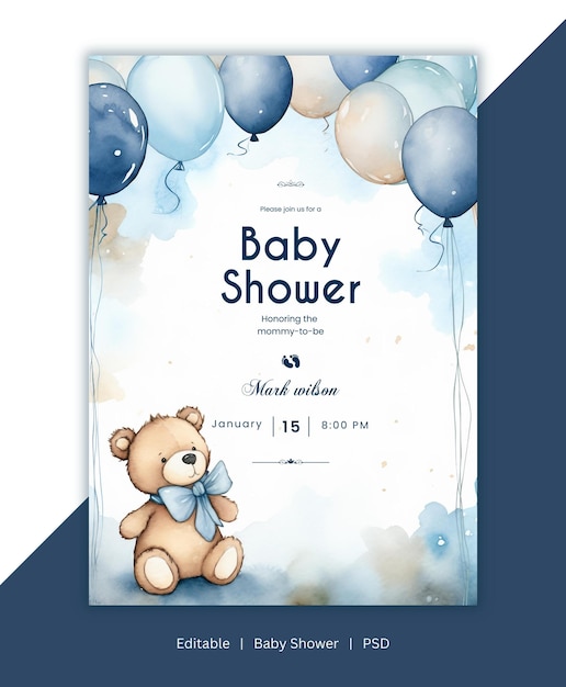 Beautiful Baby shower template for Baby shower celebration