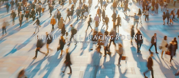 PSD beautiful motion blur of people walking