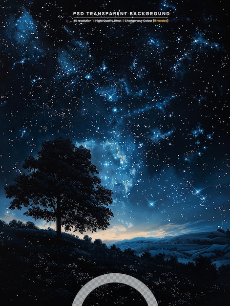 PSD beautiful starry sky space background