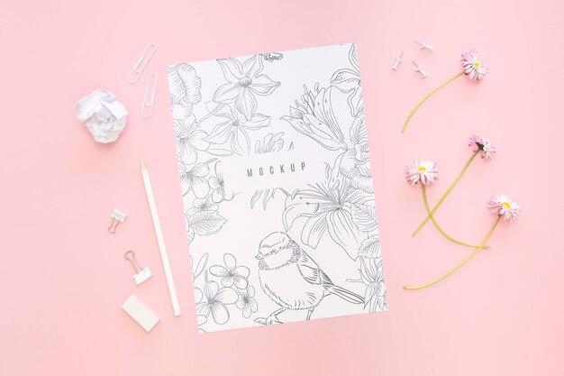 PSD beautiful stationery minimal concept