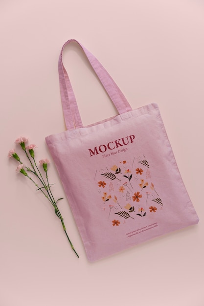 Beautiful tote bag design mockup