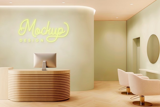 PSD beauty clinic room  mockup