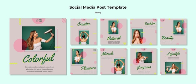 Beauty concept social media post template