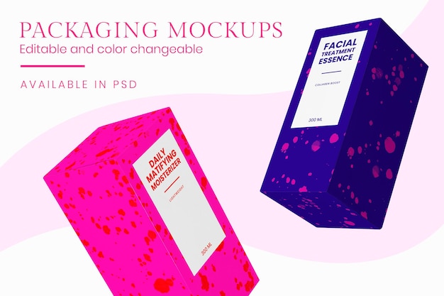 PSD beauty product mockup psd with colorful crayon art