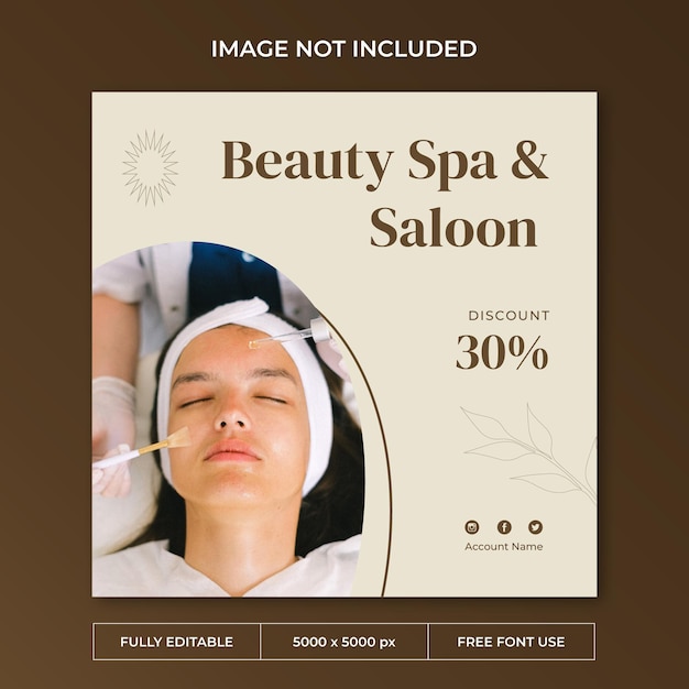 Beauty spa instagram post social media template