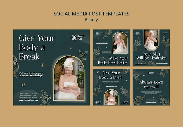 Beauty treatment social media post template