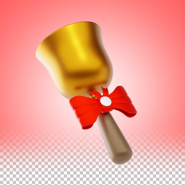 PSD bell and ribbon 3d icon and illustration