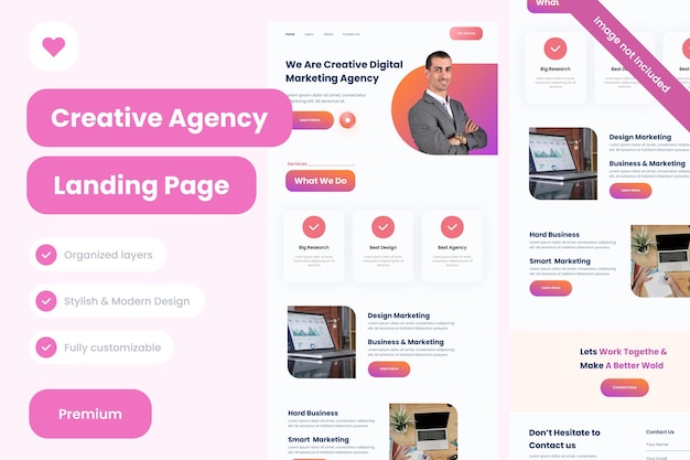 best creative agency landing pages website template