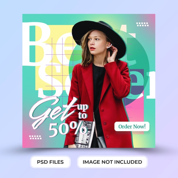 Best seller fashion sale social media post template Premium Psd