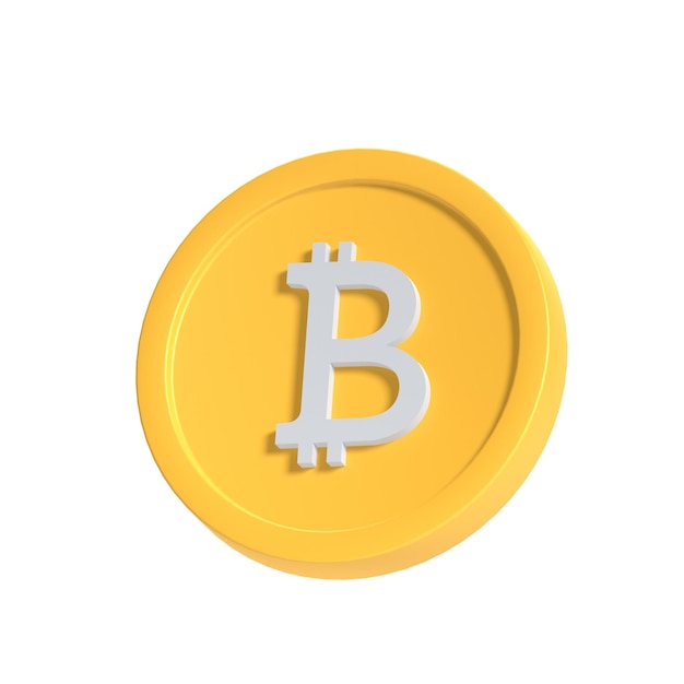 bitcoin 3D vector icon illustration asset