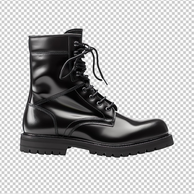 Black boot isolated on transparent background