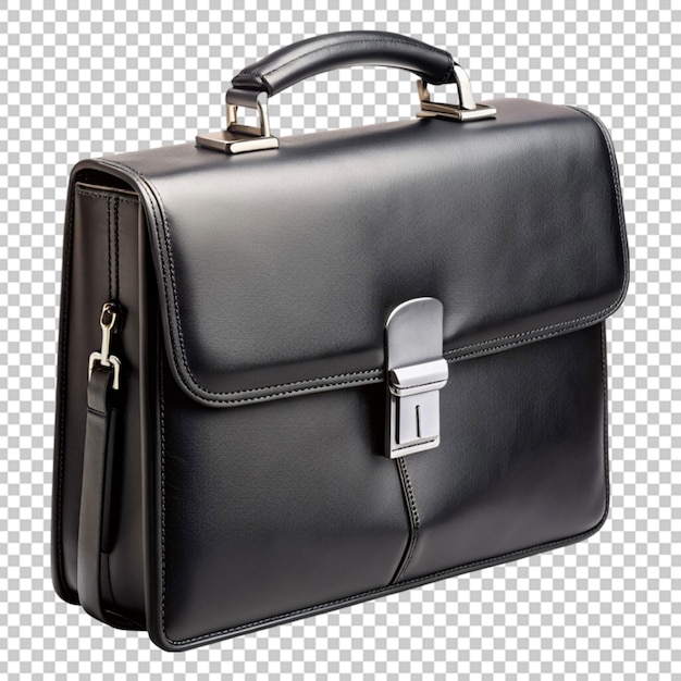 Black briefcase isolated on transparent background