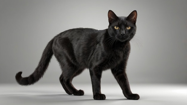 PSD black cat with transparent background