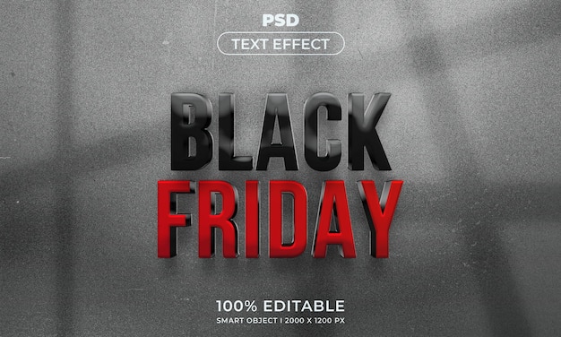 Black Friday editable text effect with background