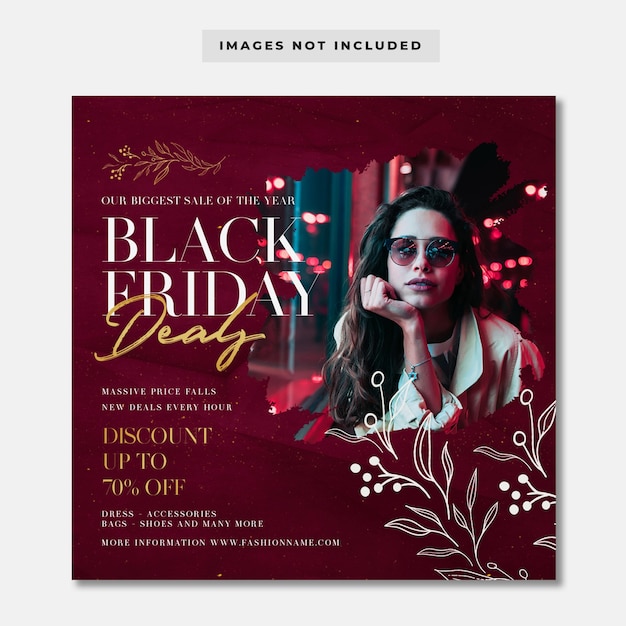 PSD black friday fashion deals instagram post template