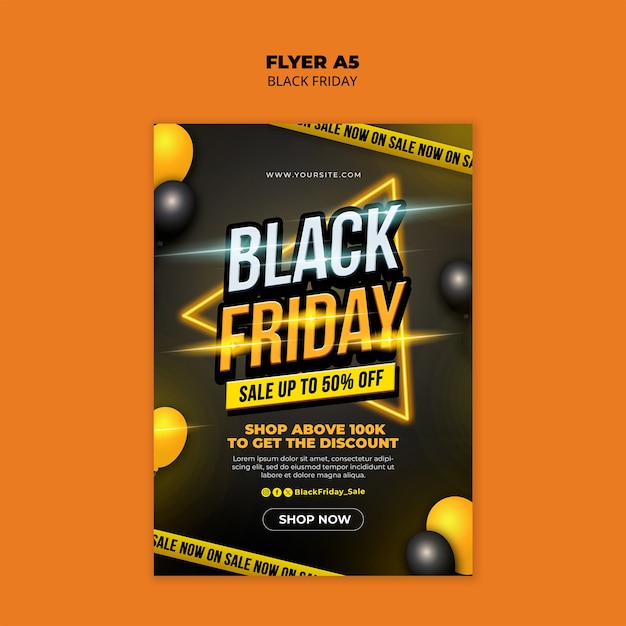 PSD black friday flyer template design