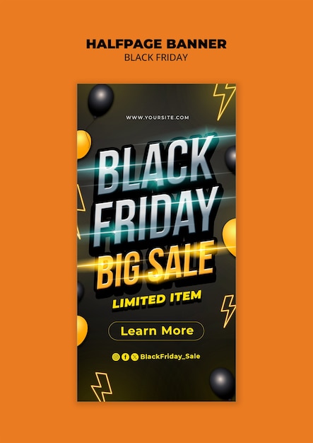 PSD black friday halfpage banner template design