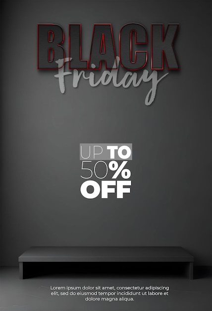 PSD black friday podium design templete