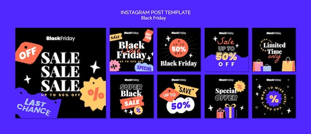 PSD black friday promotions instagram posts