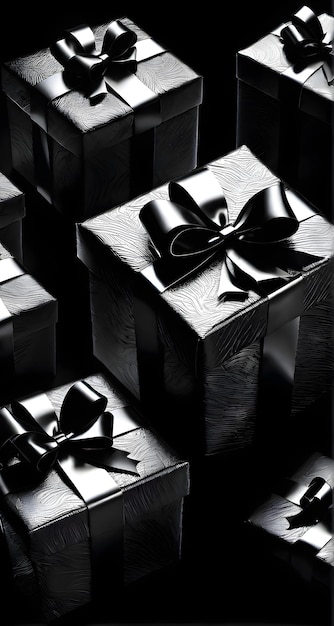 PSD black gifts vertical background black friday