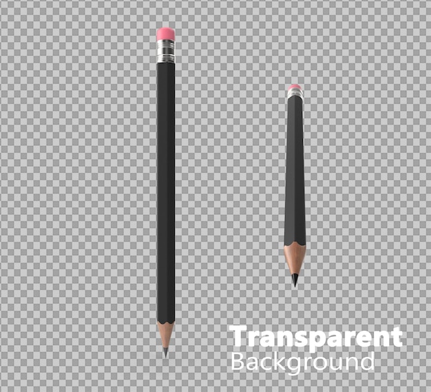 PSD black pencil on transparent background