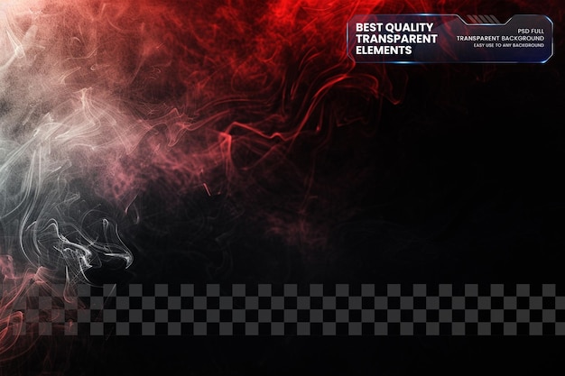 PSD black and red background with dark tones and texture in light gray on transparent background