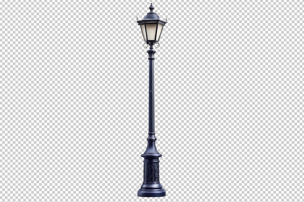 PSD black street lamp post png