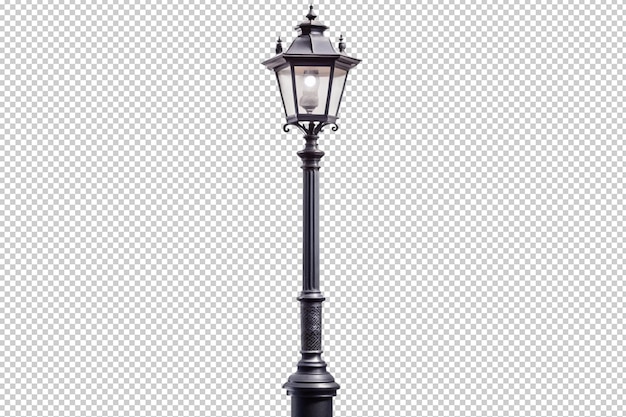 PSD black street lamp post png