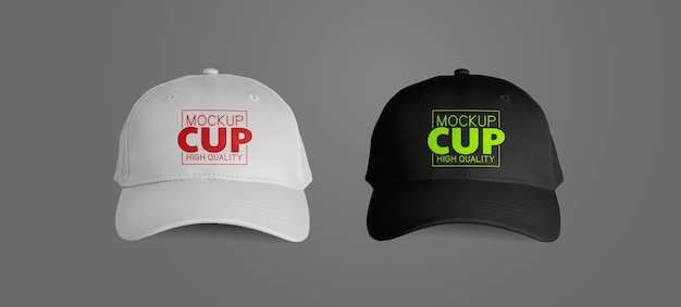 Black and White Front Caps Mockup