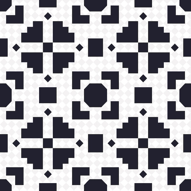 a black and white pattern with a square and a square in the middle