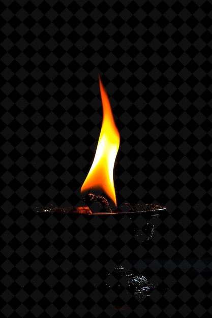 PSD a black and white photo of a fire burning on a black background