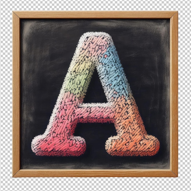 PSD a blackboard with a letter a on it