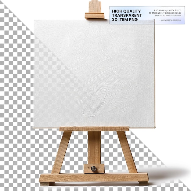 PSD blank art canvas used for painting on transparent background