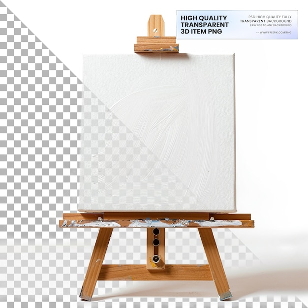 PSD blank art canvas used for painting on transparent background