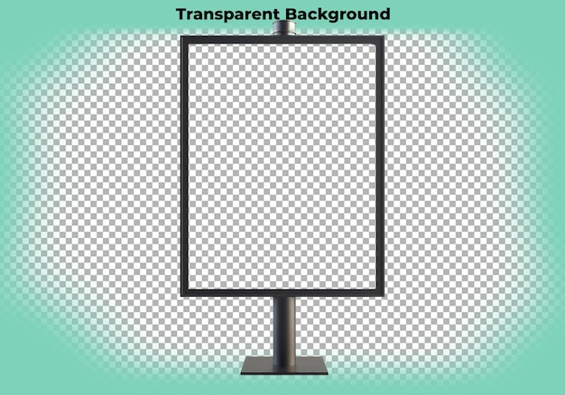 Blank billboard isolated on transparent background