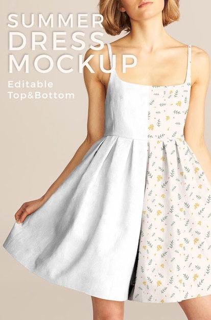 blank summer dress mockup psd